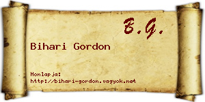Bihari Gordon névjegykártya